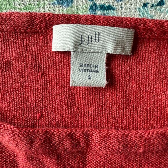 J. Jill Linen Cotton Blend 3/4 Sleeve Cooling Summer Top Shirt Boat Size Small - Picture 3 of 4